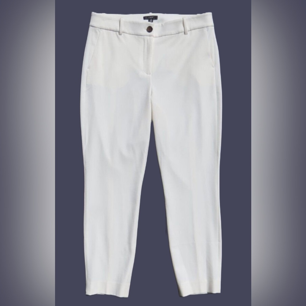 J. Crew High Rise Soft Work Dress Pants in Ivory with Pockets, Size 6